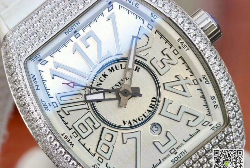 Franck Muller Vanguard V45.SC.DT.D.NBR.CD.5N.NR 1:1 Best Edition Replica Watch Swiss ETA2824 Silver Dial